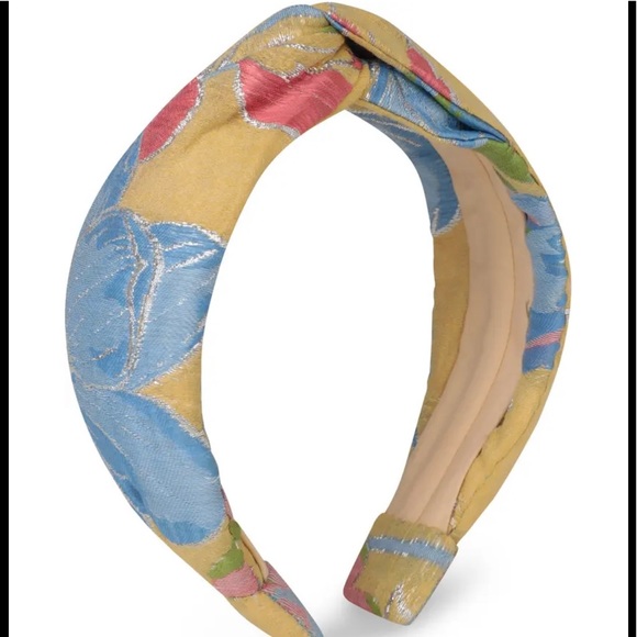 Autumn Adeigbo Yellow Brokade Knotted Headband - Picture 1 of 14